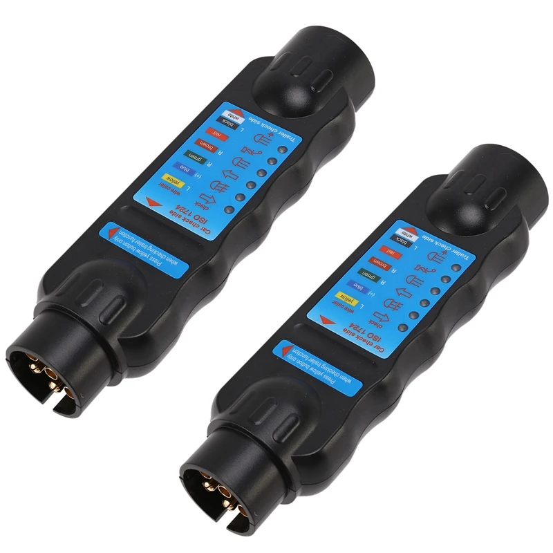 

2X 7 Pin Car Truck Trailer Plug Socket Tester Wiring Circuit Light Test Tool