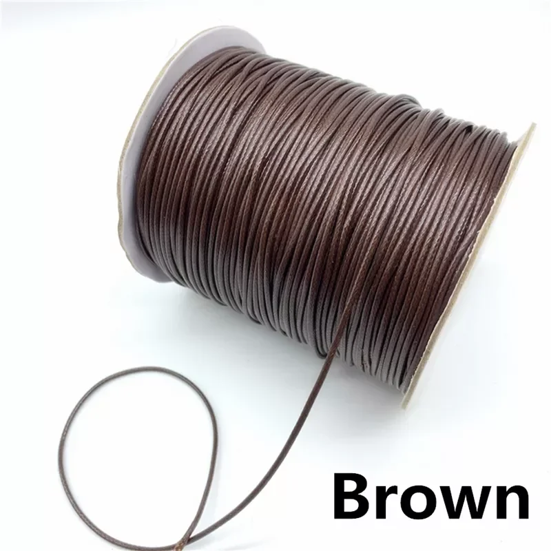 0.5mm 0.8mm 1mm 1.5mm 2mm Waxed Cotton Cord Rope Waxed Thread Cord String Strap Necklace Rope For Jewelry Making images - 6