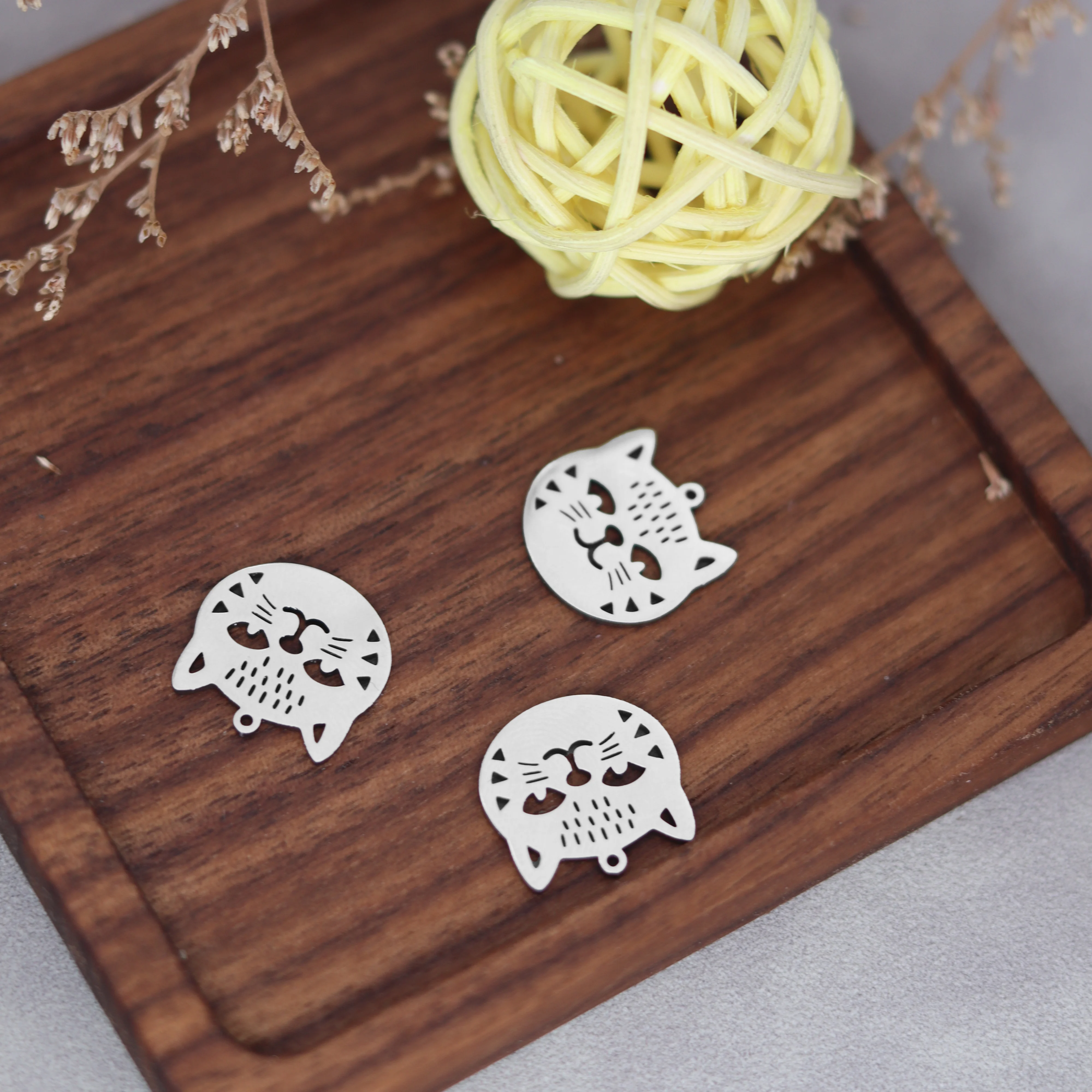 3 шт./Лот подвеска из нержавеющей стали в виде кошки