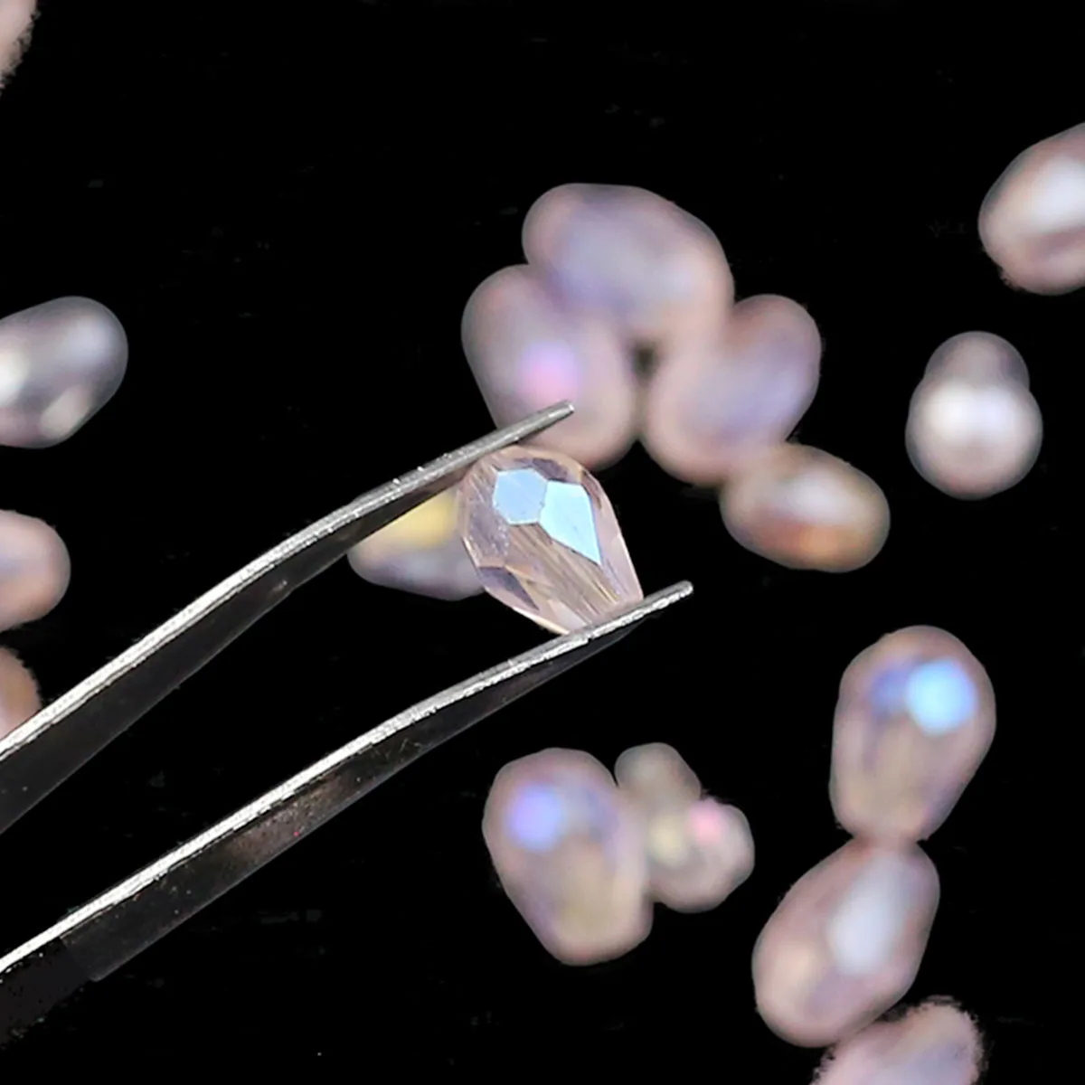 5/6 мм Розовый AB Цвет Teardrop Австрийский Кристалл Прямое Отверстие Груша Форма