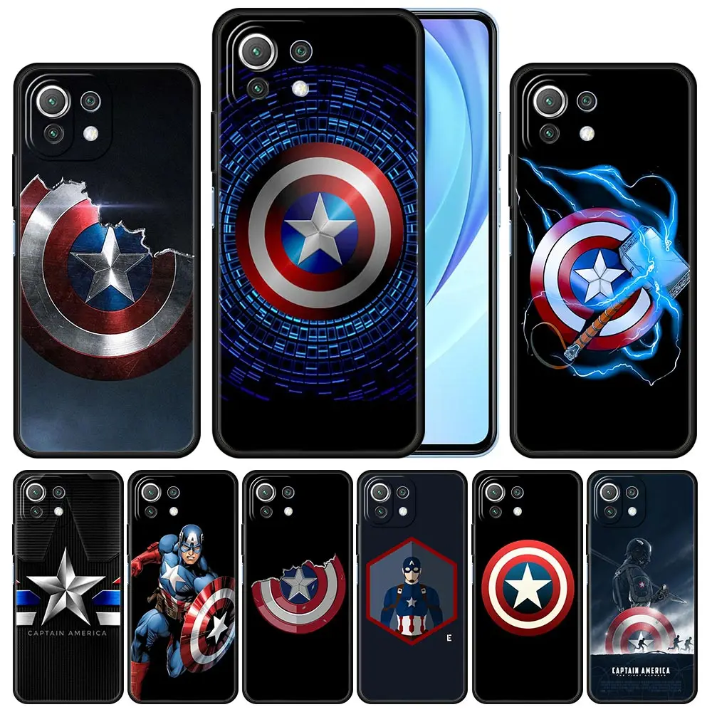 

Cover Case for Xiaomi 11 11T 10 10T 9 9T Lite Note 10 Poco X3 NEC X4 M3 M4 F2 F3 Pro 5G Japan Avengers Captain America LOGO