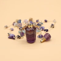 16x32mm purple fluorite perfume bottle pendant necklace natural stone craft jewelry making diy accessories gift party decor 80cm