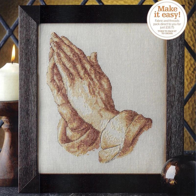 Amishop HIGH Quality 14CT Cross Stitch Stitches Embroidery Kits Hand Pray Blessing 30x35cm CS-301WM