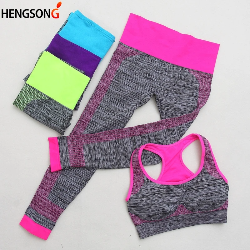 

2022 Women's Yoga Set Women Sports Set Crop Tops + Yoga Legging Capri Pant Women Tracksuit Fitness Gym Running Clothes 2pcs