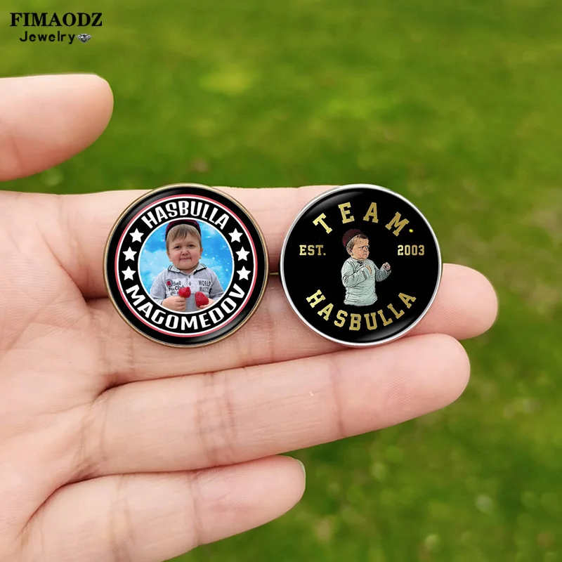 Команда Hasbulla драка броши для мужчин и женщин Magomedov мем милый мини Khabib Hasby фигурка стеклянный значок булавки для лацканов подарок для фанатов