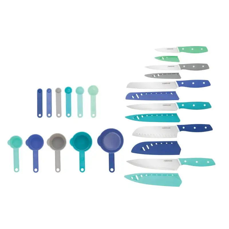 

23-Piece Stainless Steel Knife and Measuring Set