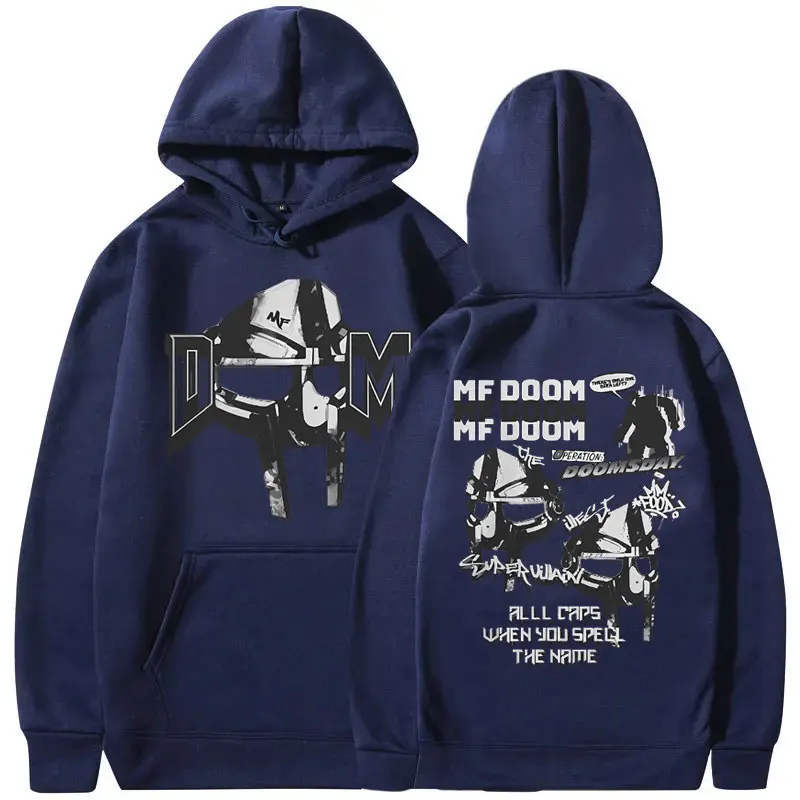Двусторонняя Толстовка Rapper Mf Doom Doomsday с принтом уличная одежда для мужчин и женщин