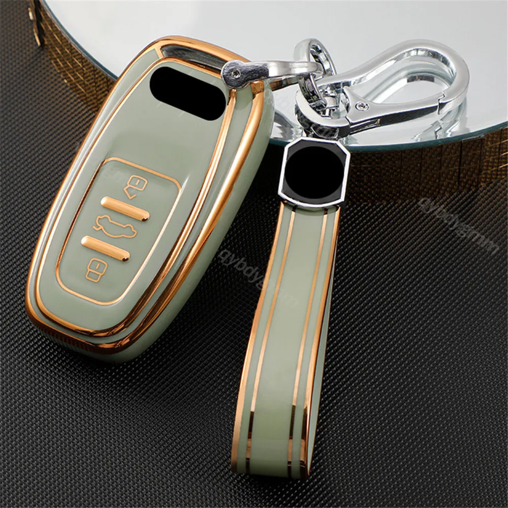 

TPU Car Key Case Cover Shell For Audi A1 A3 A4 A5 A6 A7 A8 Q3 Q5 Q7 S4 S5 S6 S7 S8 R8 TT Holder Protector Fob Accessories
