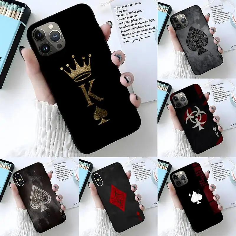 

Чехол для телефона с игральными картами для IPhone 11 12 13 Pro Max Mini Xs X Xr 7 8 6 6s Plus Se 2020