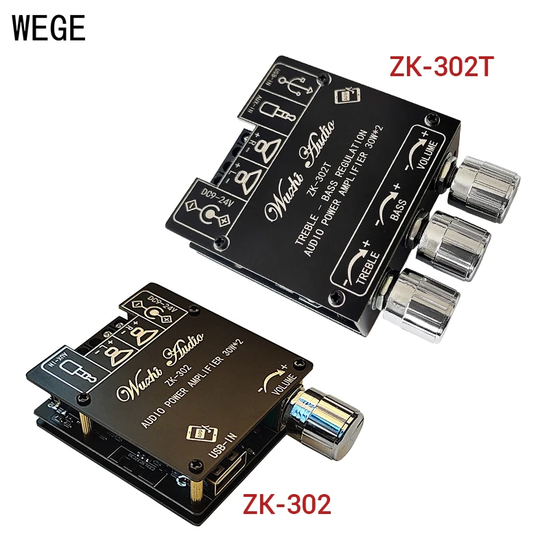 WEGE ZK-302 302T 30Wx2 2 0 канальная стерео аудио цифровая плата усилителя мощности BT 5 1