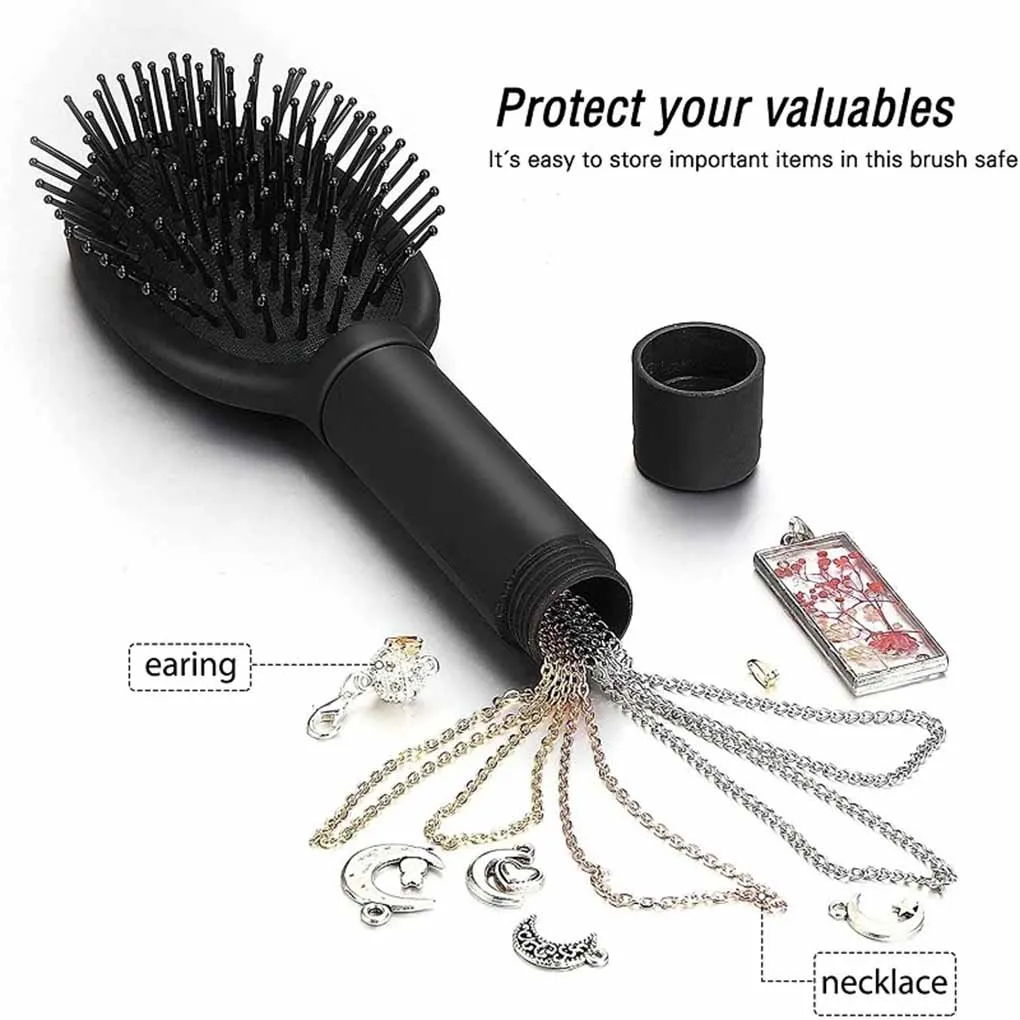 

Hair Brush Soft Secret Stash Box Wide Application Storage Comb Hidden Hollow Container Household Home Storing Blue