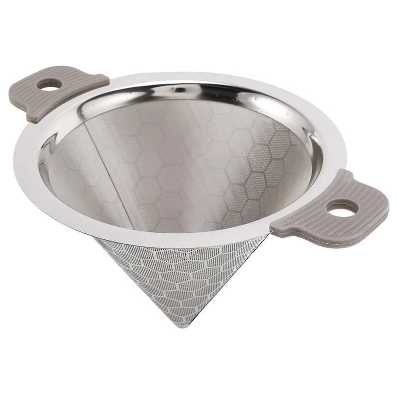 

Stainless Steel Double-Layer Tea Strainer, Coffee Dripper, Measuring Cup Tea Funnel Cone Superfine Strainer Tea Filter