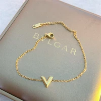 classic summer fashion metal style luxury geometric gold titanium steel letter bracelet gift banquet women jewelry bracelet 2022