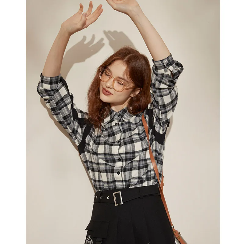 

KUHNMARVIN 2022 New Arrival Girls Fashion Shirt Women Plaid Shirt