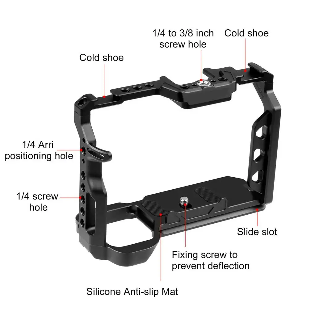 

Camera Cage Aluminum Alloy Screw Mount Stabilizer Rig Photography