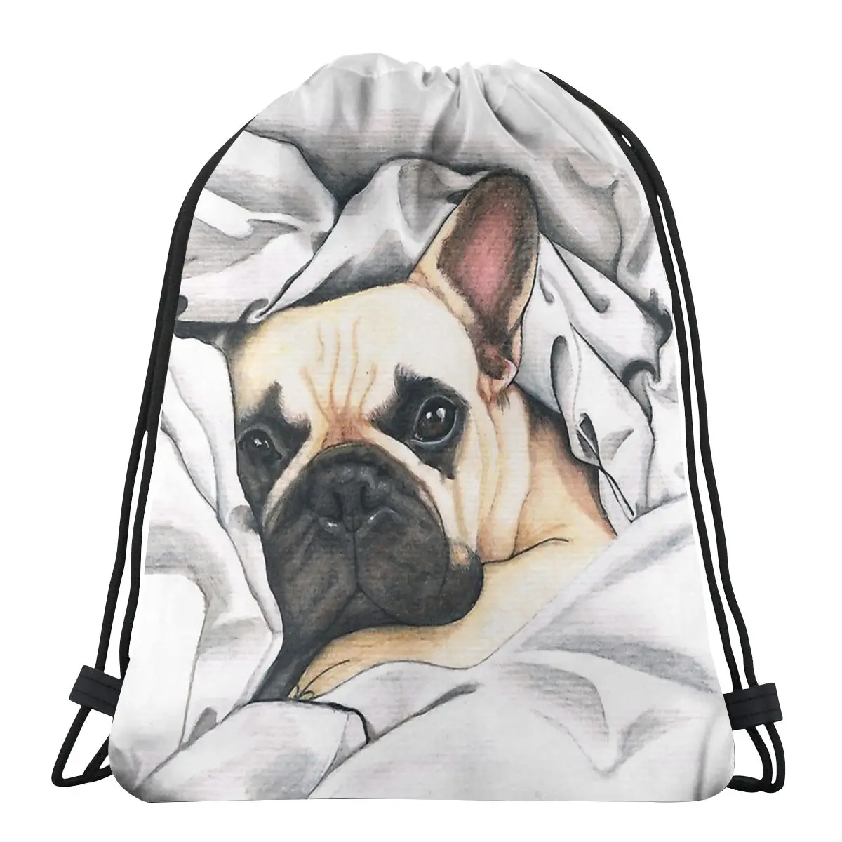 

French Bulldog Drawstring Bags Shopping Pouch 3D Print Backpack Shoe Bag