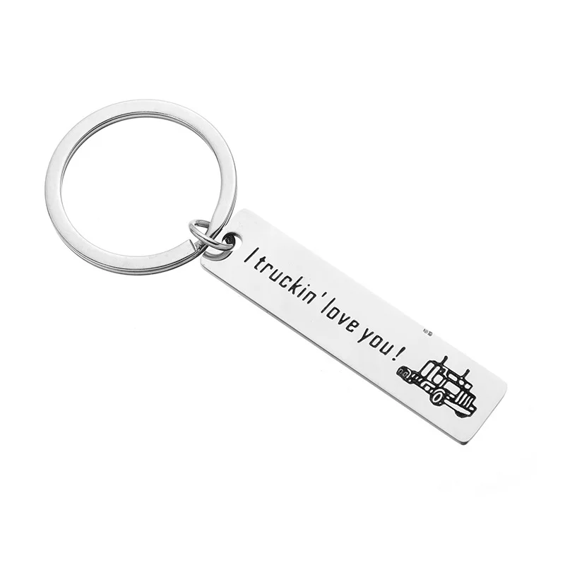 

Stainless Steel Key Chain Jewelry Lettering l truckin love you Valentine's day anniversary for Lovers Gift Fashion accessories