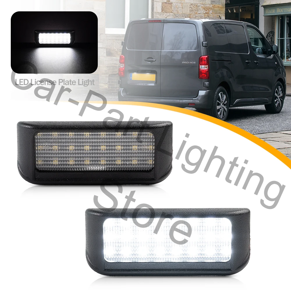 

2Pc LED Number License Plate Light Lamps Error Free Canbus For TOYOTA Proace Van II MKII Box 2016 Estate OEM#6340G7