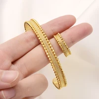 gold color adjustable vintage bangle ring for women high quality dubai bride wedding ethiopian bracelet africa bangle party gift