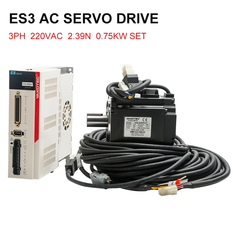 Yakotec 750 Вт комплект привода серводвигателя фрезерный станок с ЧПУ