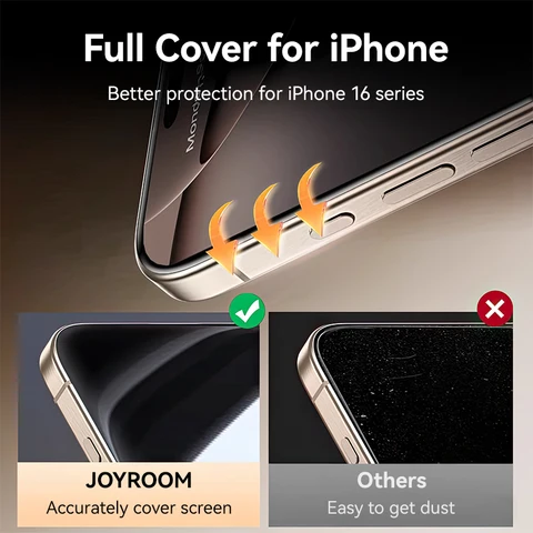 Joyroom 1/2/3 шт. HD стекло для iPhone 16 15 14 13 12 Pro Max Защитная пленка для экрана Полноэкранная защита закаленного стекла для iPhone