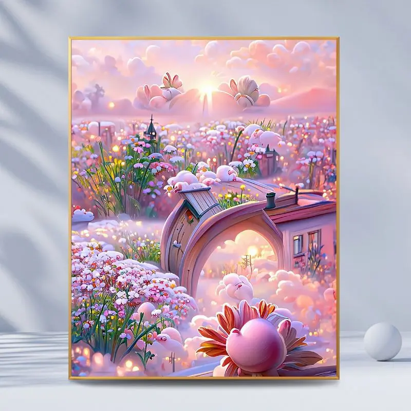 

00450Ann-Tulip diy digital oil painting oil painting acrylic flower painting explosion hand-filled landscape painting