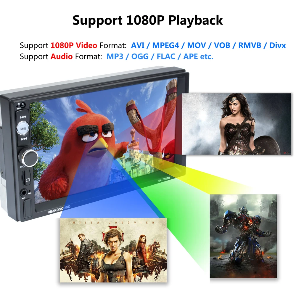 Автомагнитола OiLiehu стерео-система на Android с 7 "сенсорным экраном Bluetooth FM SD USB TF HD MP5