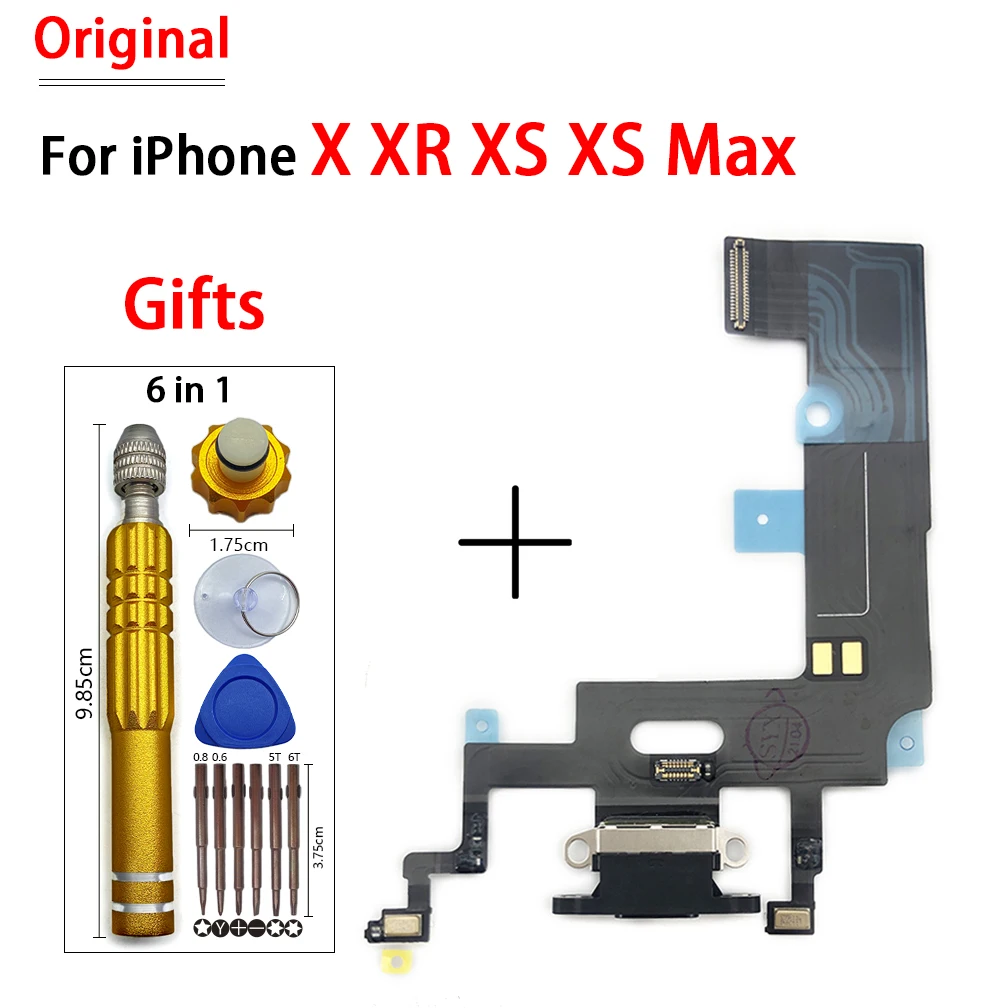 

100% Новый оригинальный для iPhone X XS Max XR USB-разъем для подключения зарядного порта штекер для док-станции гибкий кабель с Micro