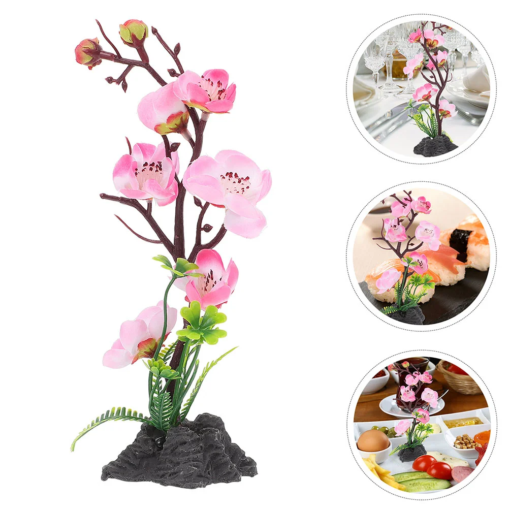

Flower Sushi Plate Decoration Decor Sashimi Artificial Japanese Fakeflowers Ornament Table Tank Aquarium Serving Fish Faux Dish
