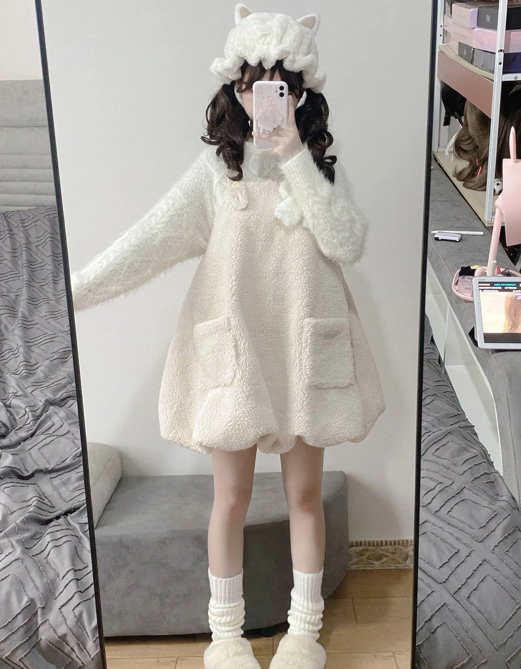 Осенне-зимняя Мягкая юбка coalfall baa с овечьими цветами Милая из искусственной