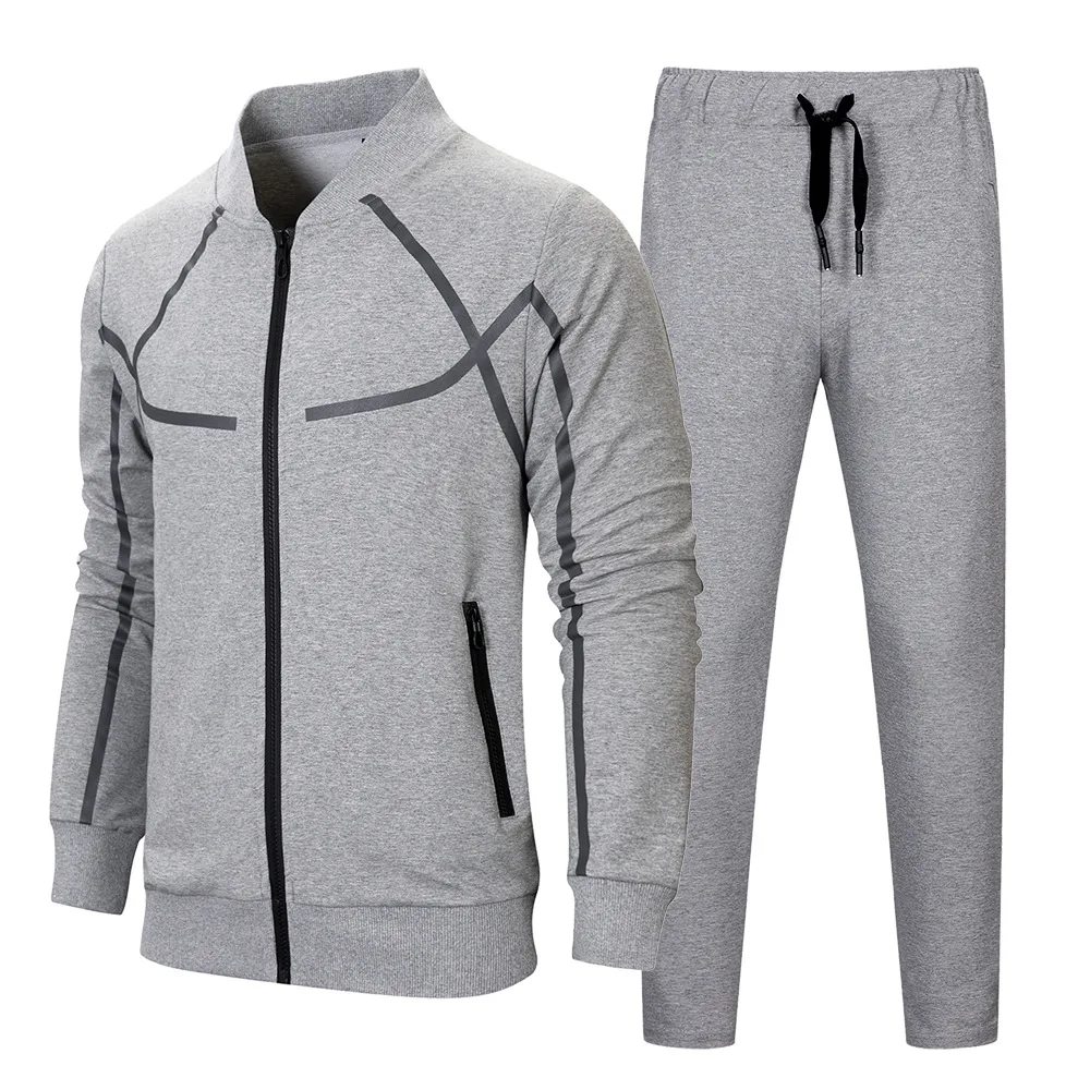 Two Piece Set Spring Autumn Men's Casual Suit Running Sports Fashion Plus Size Men Clothing Clothes for Outfit |