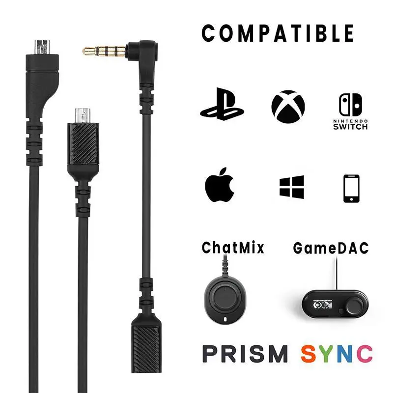 Сменный звуковой кабель для Steelseries Arctis 3 5 7 Pro аудиоадаптер наушников