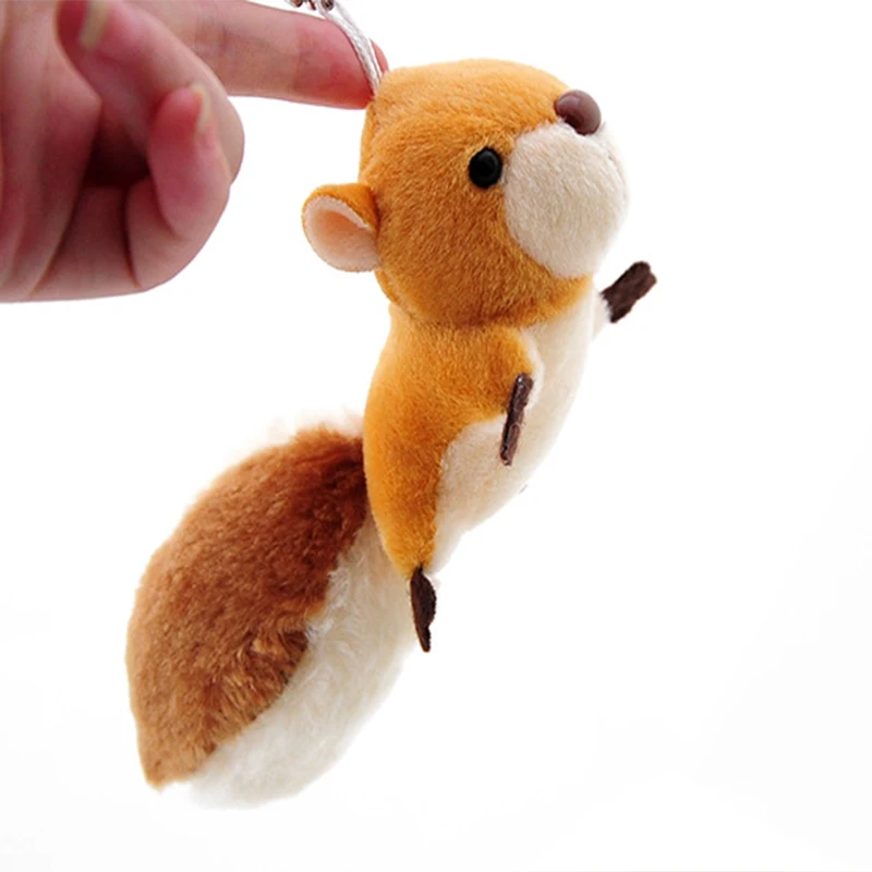 

Kawaii Plush Keychain Cute Animal Keychain Fluffy Big Tail Squirrel Toys Bag Keychains Women Accessories