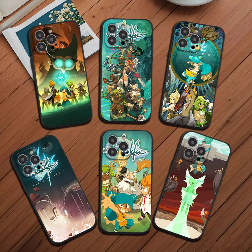 Чехол для телефона Game W-Wakfu iPhone 12 11 13 14 15 16 Pro Plus черный мягкий силиконовый чехол