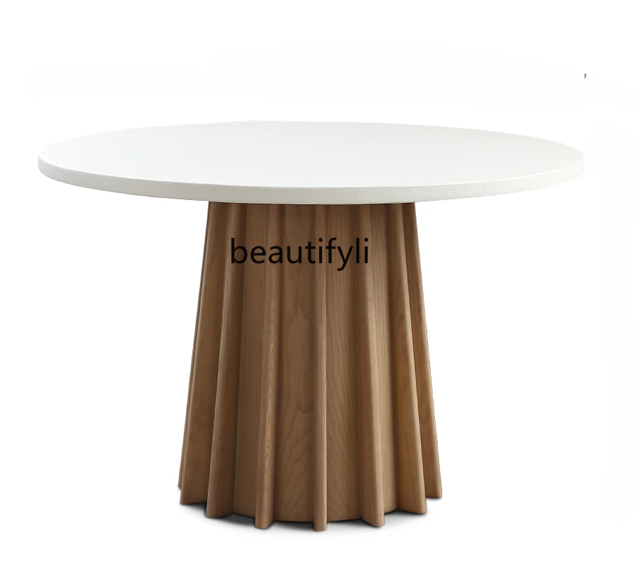 Обеденный стол Yuyun в тихом стиле для маленькой квартиры круглый обеденный из