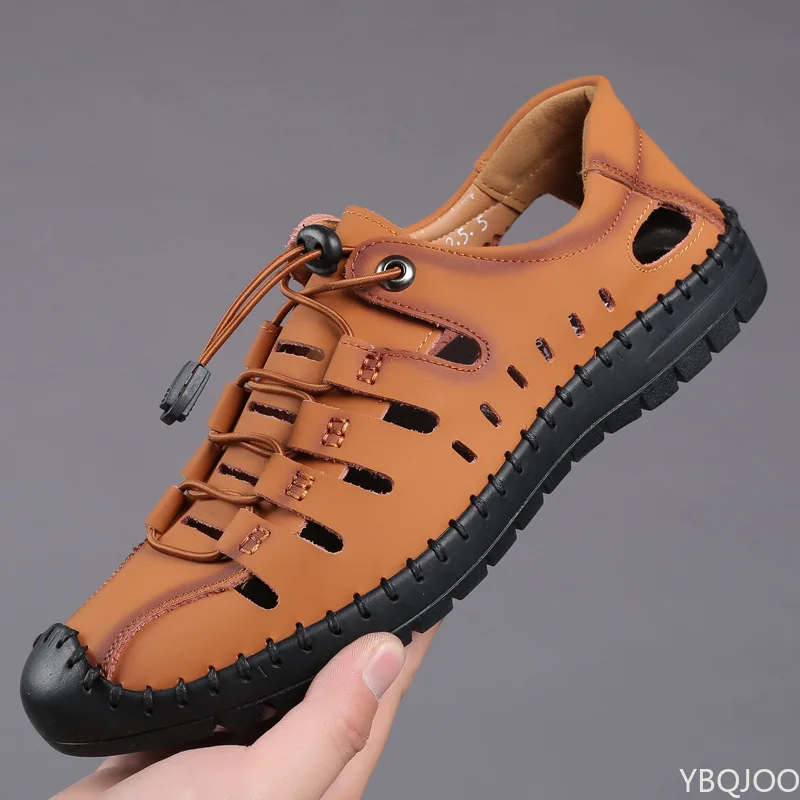 

Men's Sandals 2022 Summer Male Beach Genuine Leather Shoes New Casual Flip Flops Slippers for Men Leisure Fashion Sandal Man