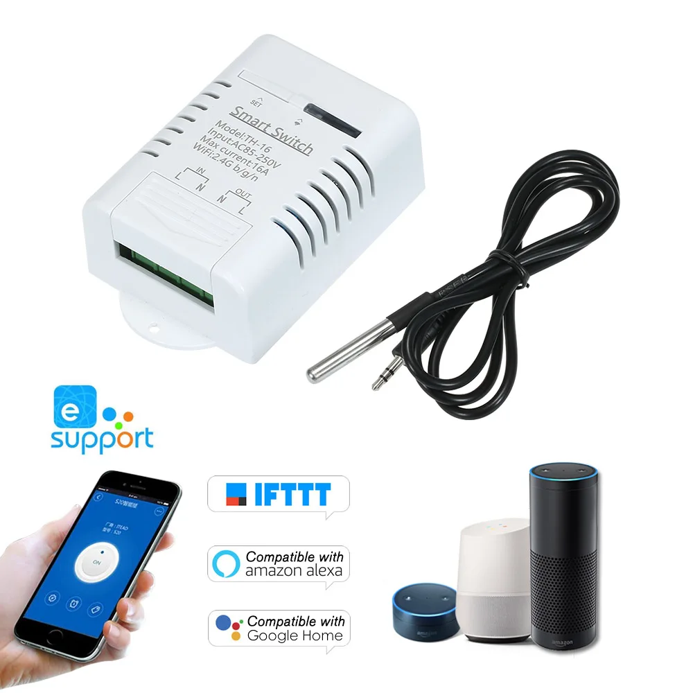 

Умный Wi-Fi-переключатель, 16 А, 3000 Вт