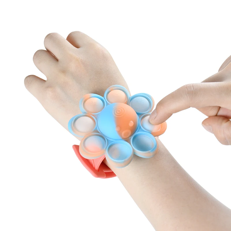 Bubble Press Bracelet Children Adult Spinning Color Gyro Toy Silicone Wristband Decompression Anti-Pressure Bracelet enlarge