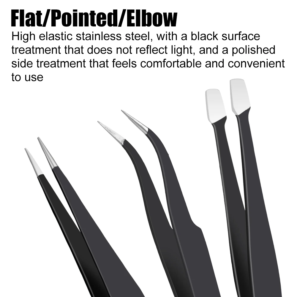 Промышленные пинцеты из нержавеющей стали набор 10 прецизионных антистатических