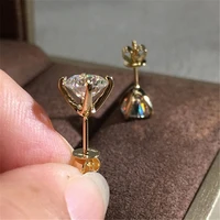 3 colors cute simple bling zircon stone stud earrings for women wedding engagement fashion jewelry korean earrings
