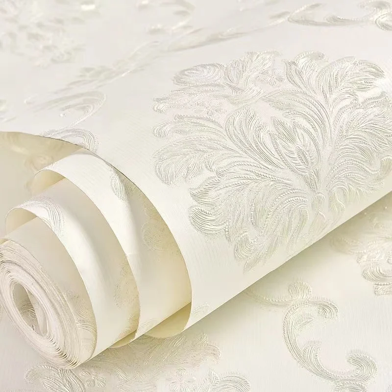 

3D Embossed PVC Wallpaper Rolls Water-proof Fire-resistant Self Adhesive Stickers for Modern Living Room Bedroom Decoration
