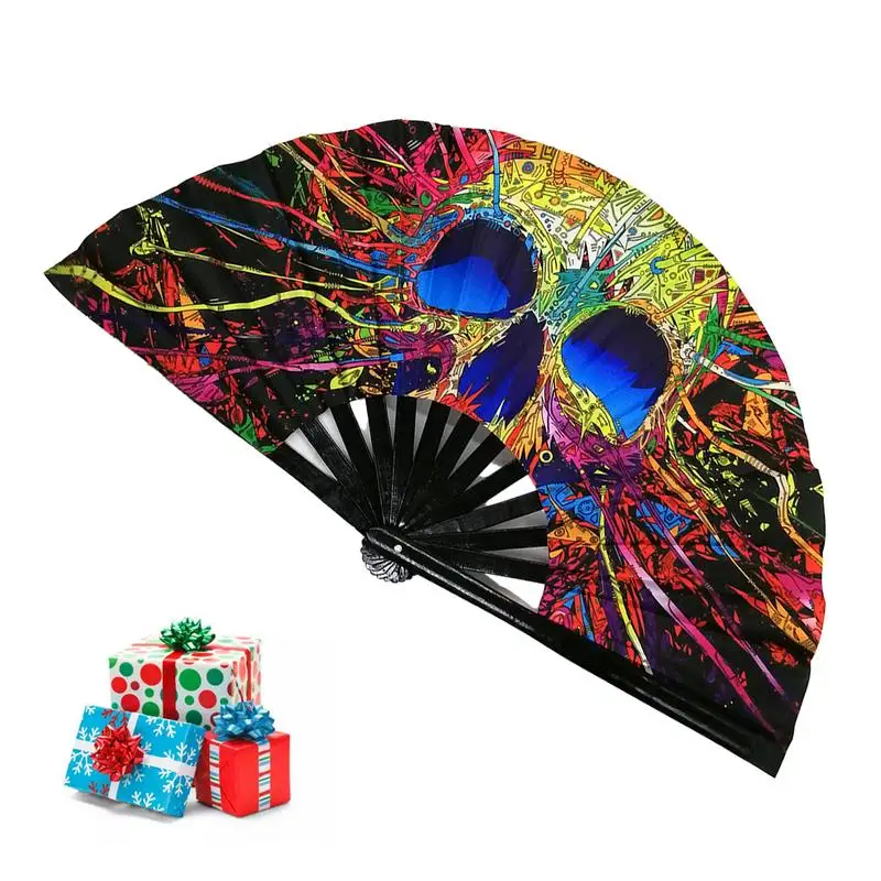

Folding Fan Rainbow Folding Hand Fan Chinese Kung Fu Folding Fan Bamboo Holding Hand Fan Large Rainbow Fan Decorations