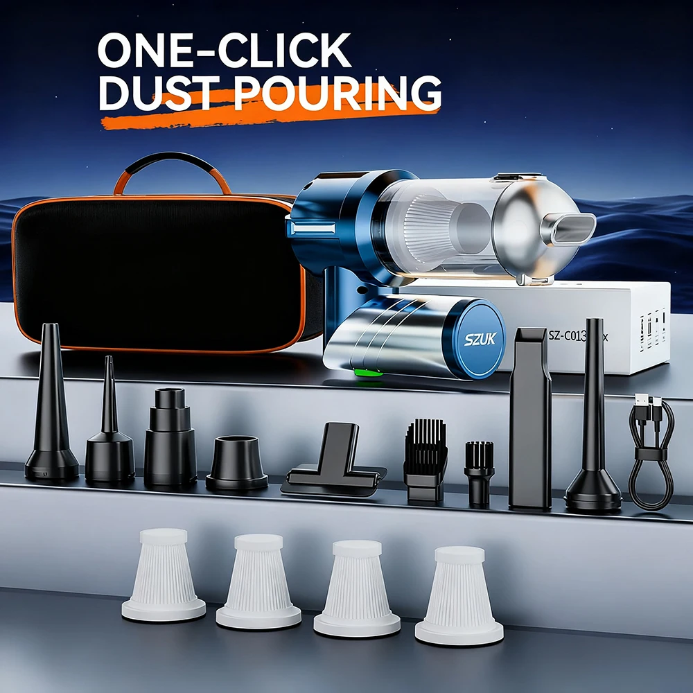 

Складной мини пылесос, портативный пылесос с поворотом на 90°, большая батарея 6000 мАч, новый беспроводной автомобильный пылесос с бесщеточным двигателем.