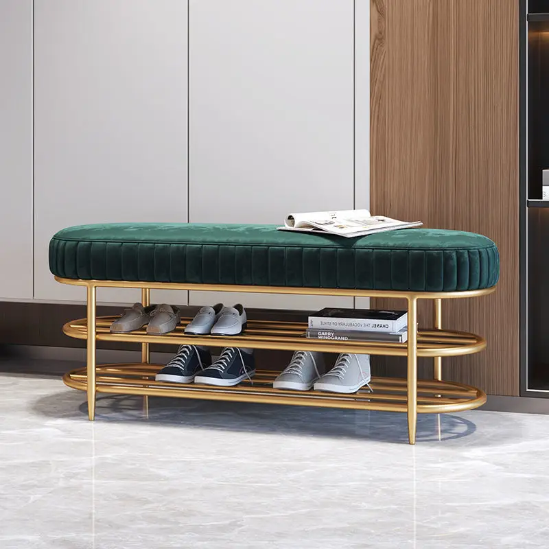 

2023 Year AOLIVIYA Shoe Changing Stool Soft Leather Cushion Shoe Cabinet Home Door Shoe Rack Can Sit Shoe Chair Storage Chair