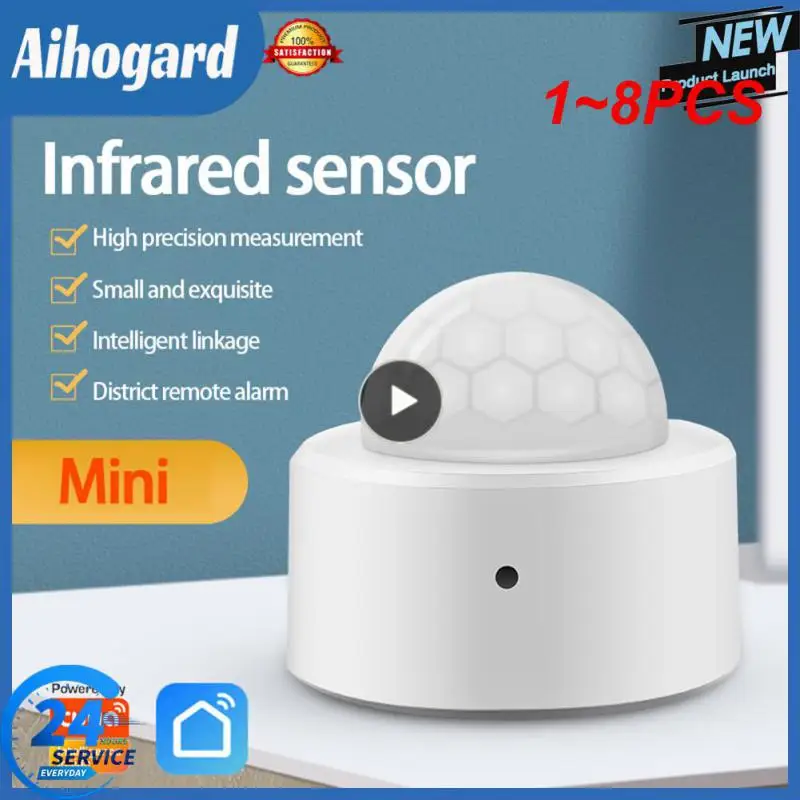 

Мини-датчик движения Zigbee, беспроводной инфракрасный датчик движения, управление через приложение, Alexa, 1-8 шт.