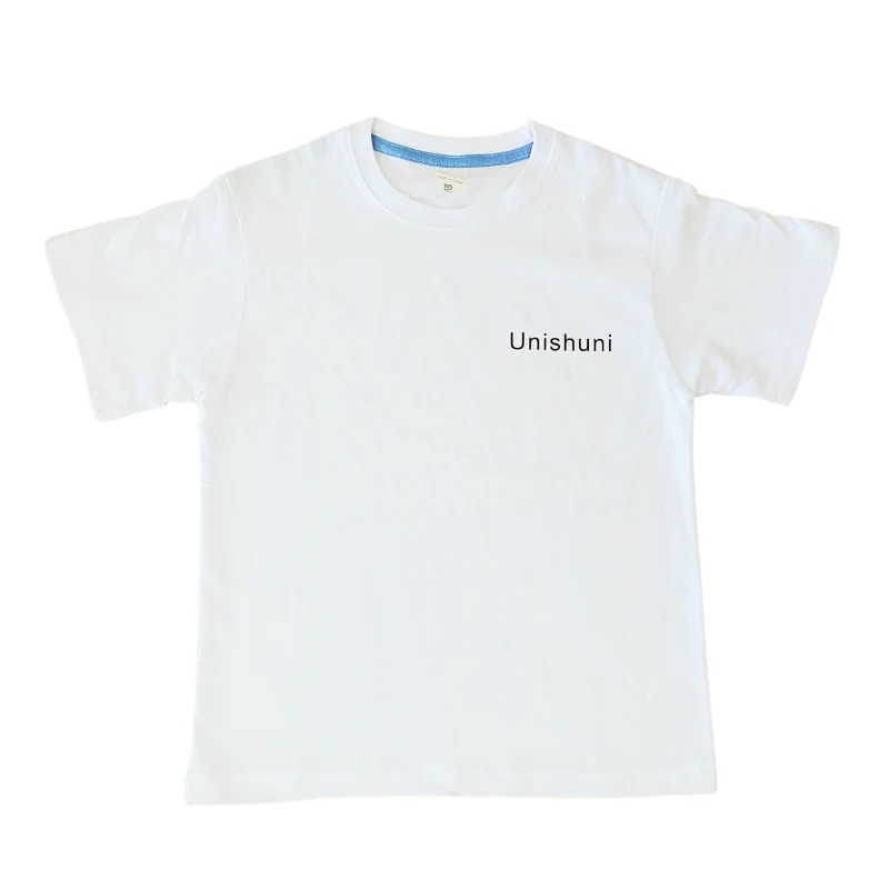 

Unishuni Kids T-Shirt Casual Cotton White Tee for Girls Boys Summer Top Clothes