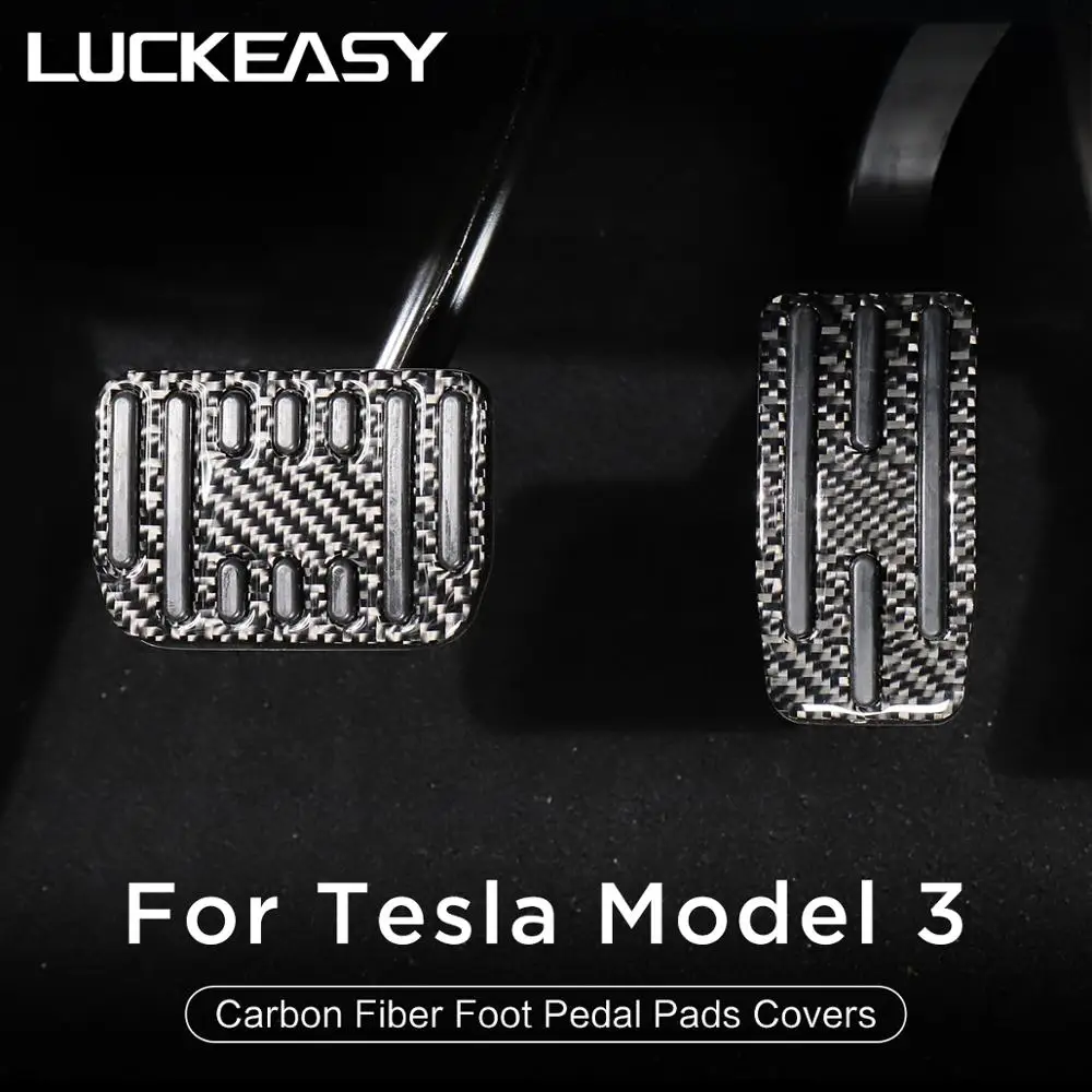 

Для Tesla Model 3 Model Y Автомобильная педаль акселератора из углеродного волокна подставка для педали акселератора крышка педали Аксессуары моде...