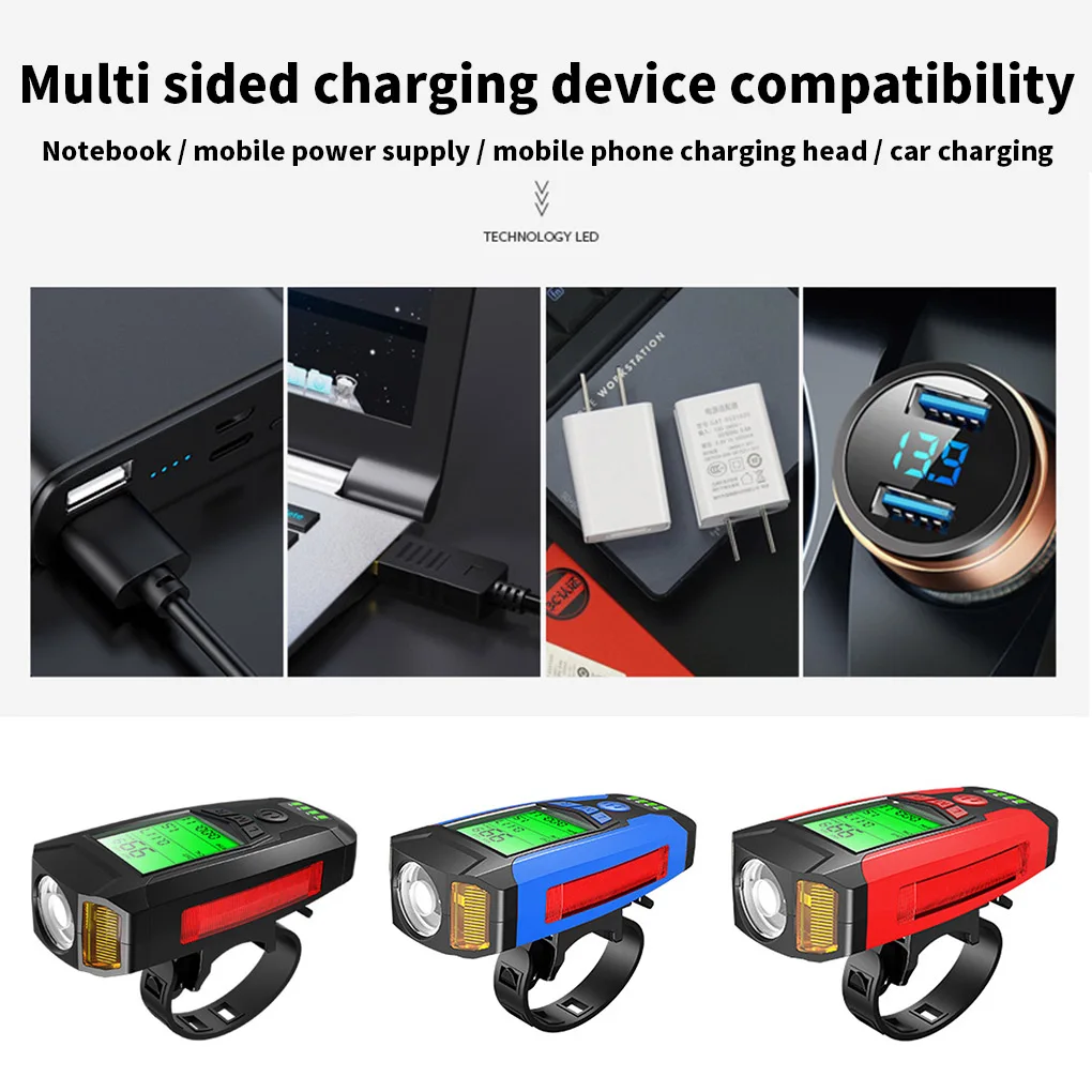 

USB Передний телефон, спидометр, велосипедный компьютер, водонепроницаемый руль, одометр, 5 режимов