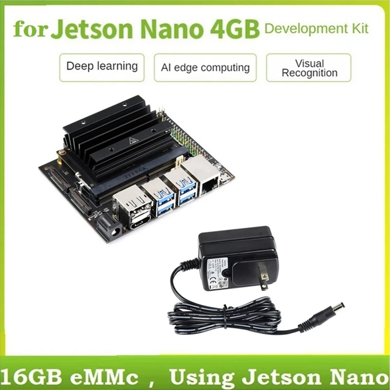 

Макетная плата AI с модулем Jetsonnano + кабель питания для Jetson Nano 4G + 16G, комплект разработчиков EMMC, вилка стандарта США