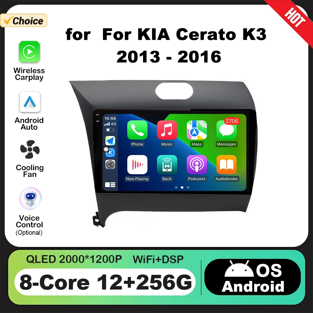 9-дюймовый Автомобильный Мультимедийный Радиоприемник Для KIA Cerato K3 2013-2016 ОС Android